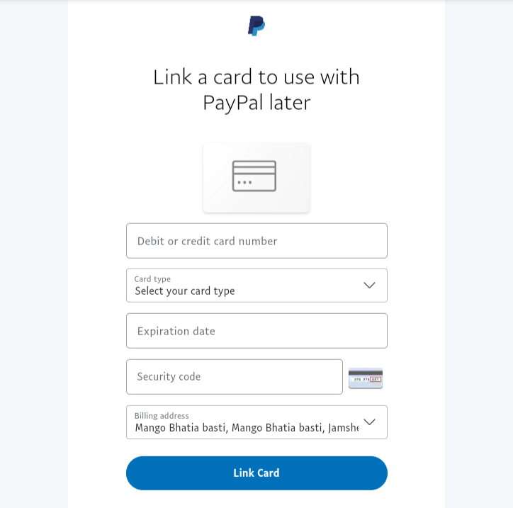 Link a card to use with PayPal later - Paypal kya hai