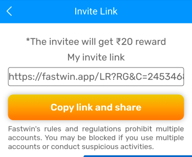 Fastwin reffral code
